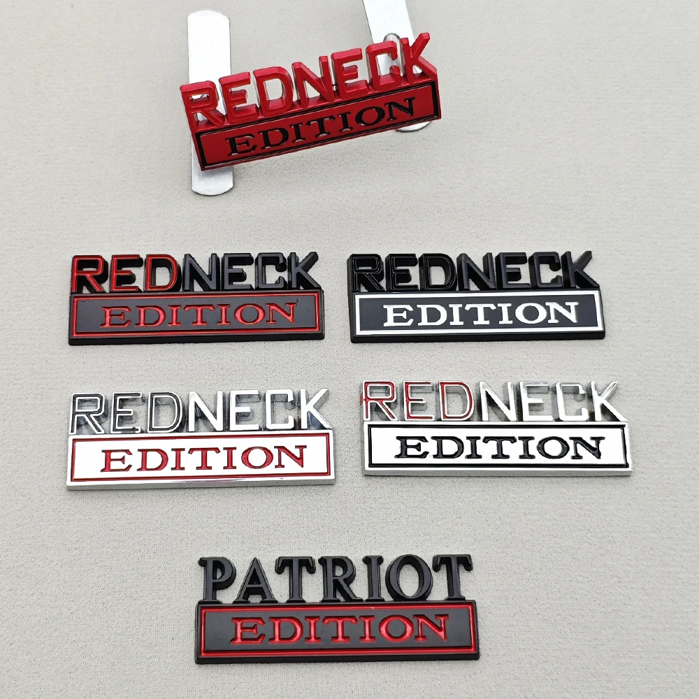 3D Car Front Grill Emblem REDNECK EDITION PATRIOT Logo Badge Trunk Sticker Decal For JEEP Cherokee Liberty Renegade Accessories