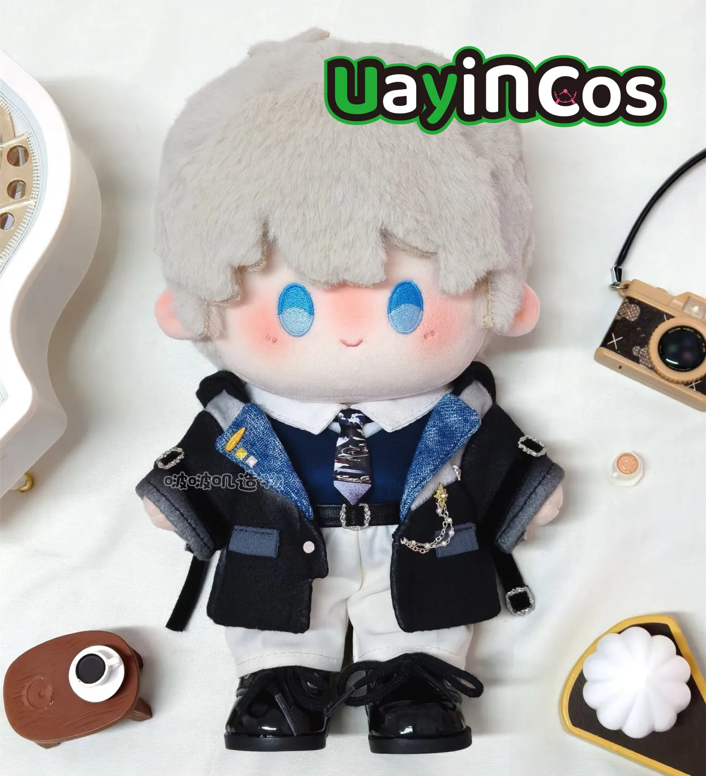 

20cm Doll Clothes Love and Deepspace Xavier Birthday Knight Coat Pants Shoes Shirt Tie Costume Suit Anime Game Toy Kids Gifts