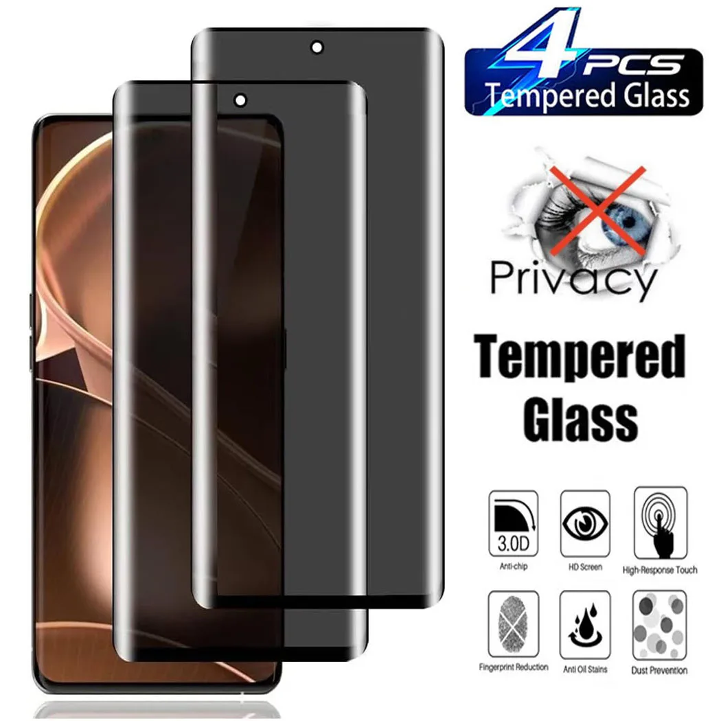 

2/4Pcs Privacy Screen Protector For OPPO Reno 10 Pro + Anti Spy Tempered Glass