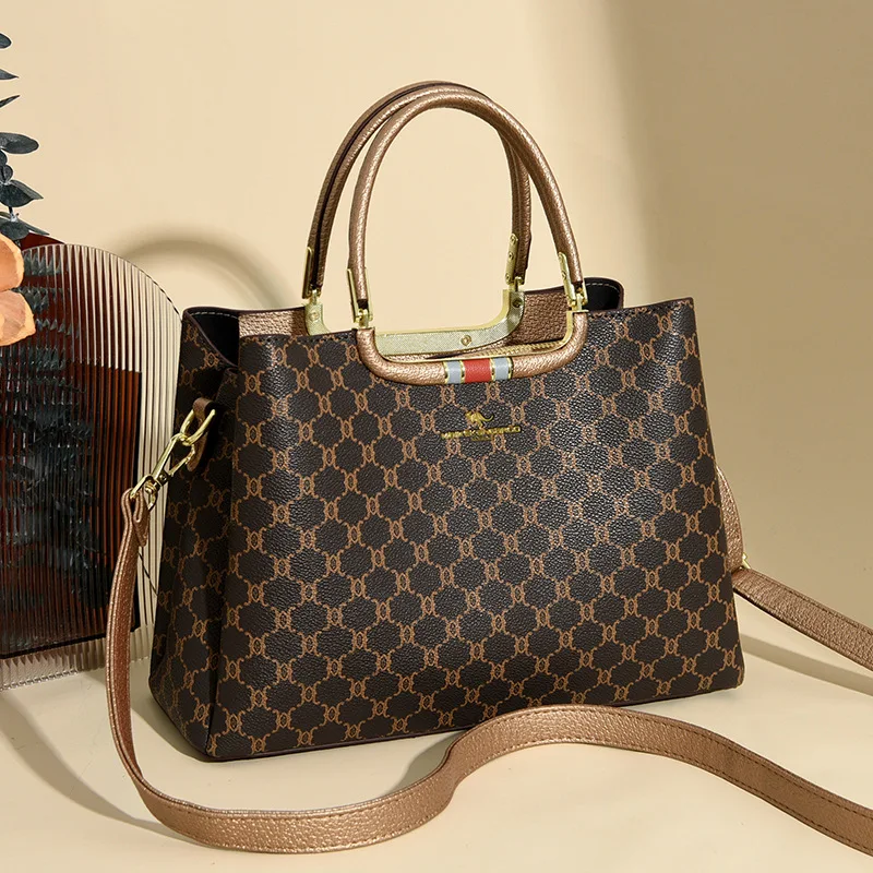 

2025 New Tote Bag Women's Fashion Printed Women's Shoulder Bag Light Luxury Plaid Women's Handbag Oblique Span Bag