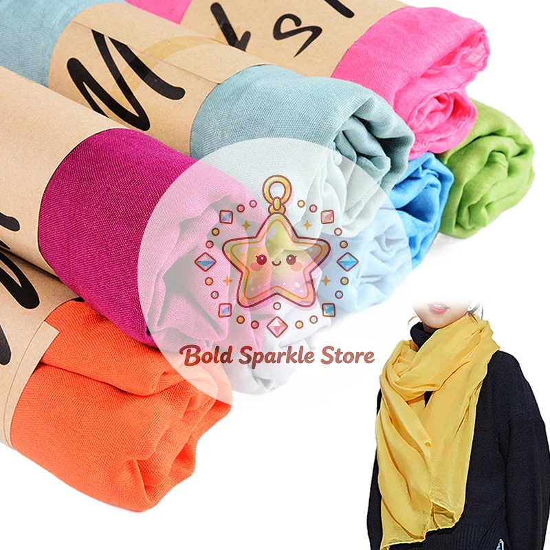 

☛Women's Windproof Scarf Shawl Wearable Blanket Luxury Autumn And Winter Solid Color Cotton Warm Headscarf Gift
