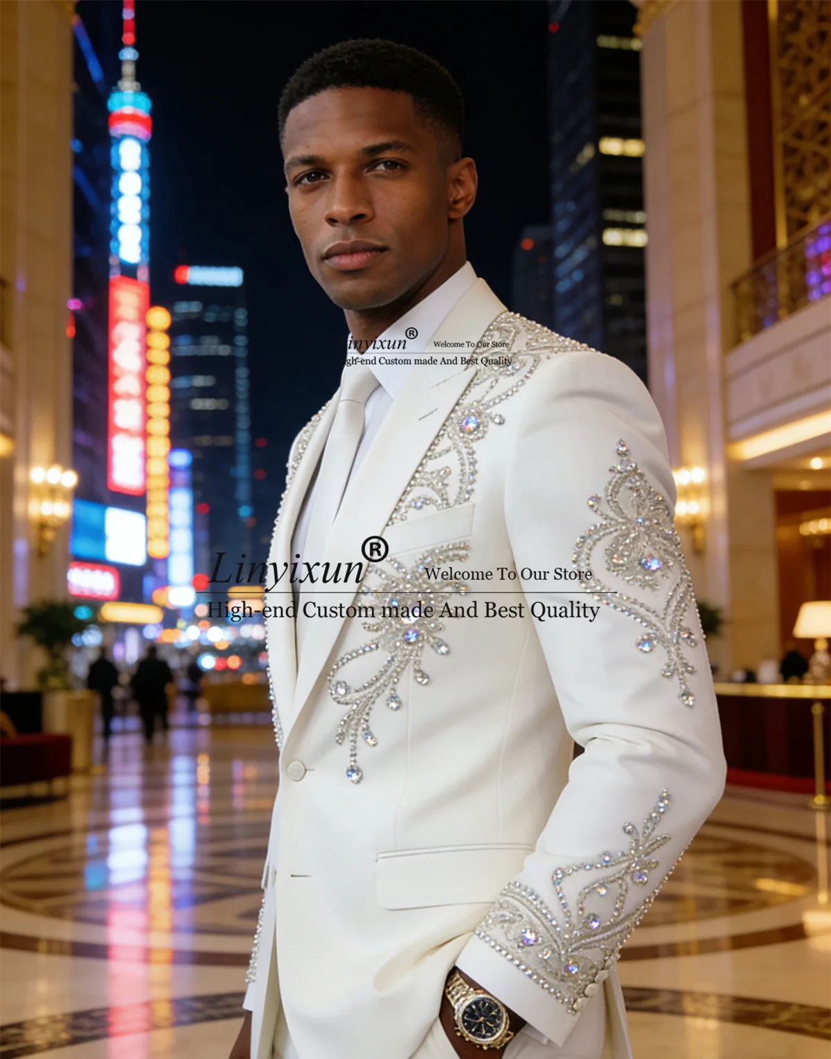 بريق الماس جوهرة الرجال الدعاوى 2 قطعة مجموعات العريس ارتداء البدلات الرسمية سليم صالح وتتسابق حفل زفاف الحلل مخصص زي أوم