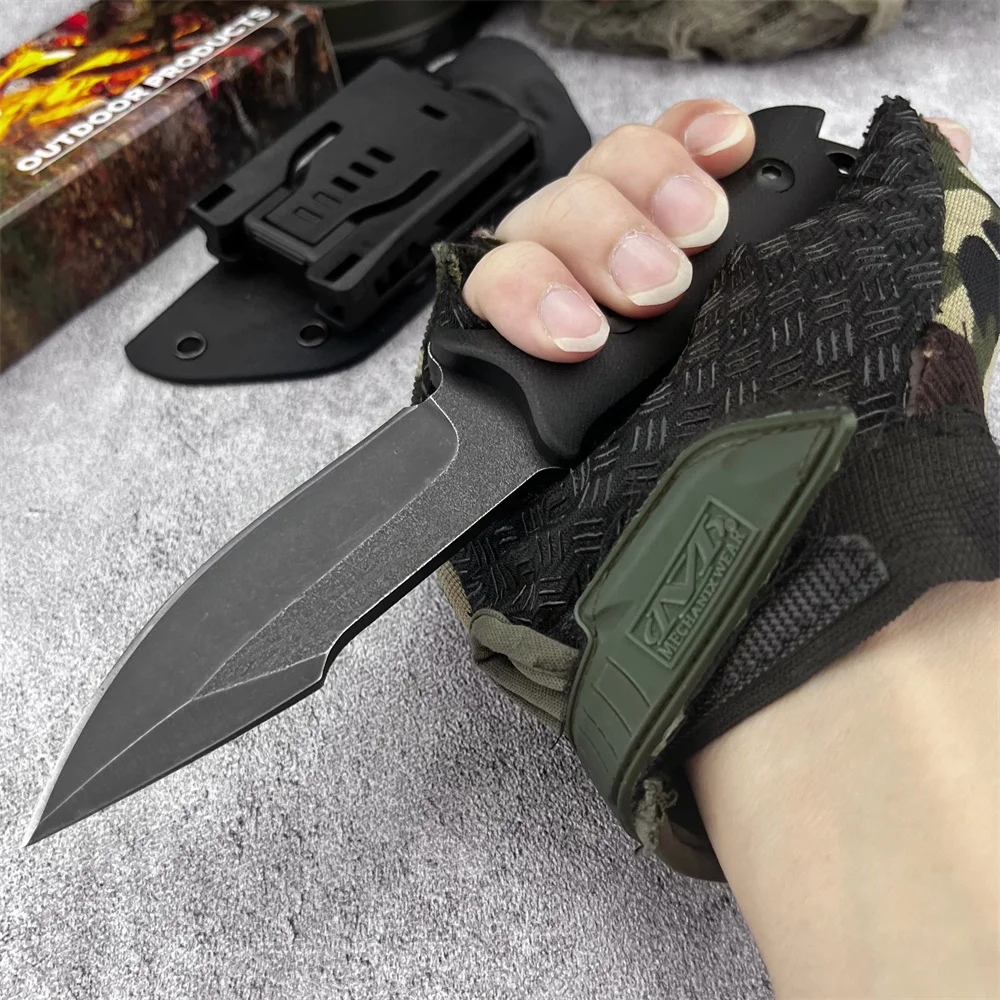 

Открытый тактический нож с фиксированным лезвием Stonewashed 5Cr13Mov Blade G10 Ручка EDC Пеший туризм Кемпинг Охота Инструменты для выживания с ножнами