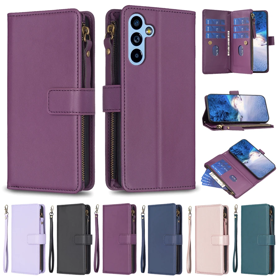 Retro Flip Leather Case For Samsung Galaxy A02s A04s A12 A13 A14 A15 A23 A24 A25 A32 A33 A34 A35 A53 A54 A55 Cards Wallet Cover