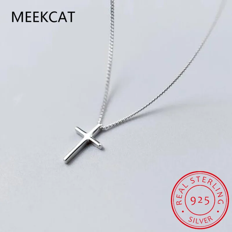 925 Sterling Silver Female Cross Pendants Dropshipping Smooth Cross Pendant Necklace Jewelry For Women Wedding Gift