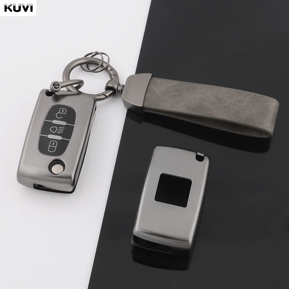 TPU Flip Car Key Case Cover Protector Fob Keychain For Citroen C2 C3 C4 C5 C6 Xsara Berlingo For Peugeot 207 307 308 407 607 807