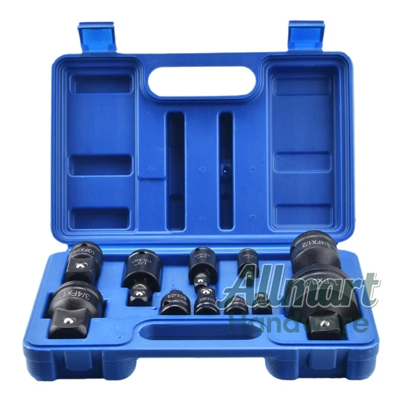 Pneumatic to Square Air Impact Adapter, Black Surface Finish, Electric Wrench Socket Quick-Change Conversion Tool Set