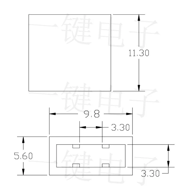 A31 Button Cap 5.6*9.8*11.3 with Straight Key Piano Key Switch 3.3*3.3 Button Head