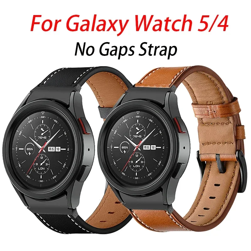 Ремешок металлический для смарт-часов Samsung Galaxy Watch 4 44/40 мм, браслет из натуральной кожи для Galaxy Watch 4 Classic, адаптер 42/46 мм