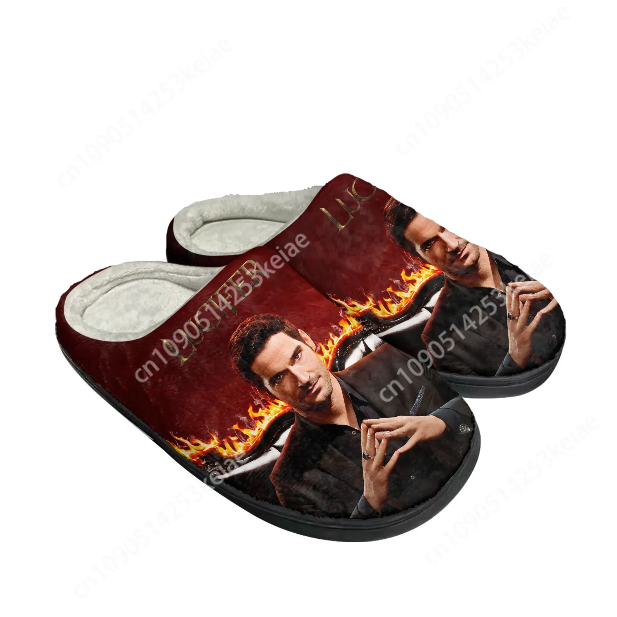 

Lucifer Home Cotton Slippers Mens Womens Tom Ellis Plush Bedroom Casual Keep Warm Shoes Thermal Indoor Slipper Customized Shoe