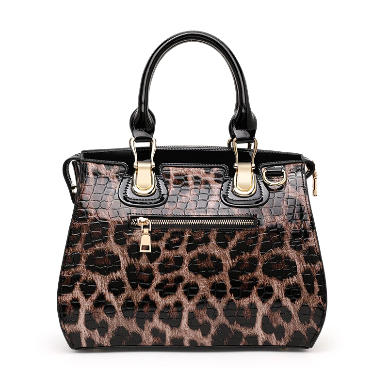 Aidrani  Genuine leather women's handbag, large capacity leopard print bag,Cowhide material