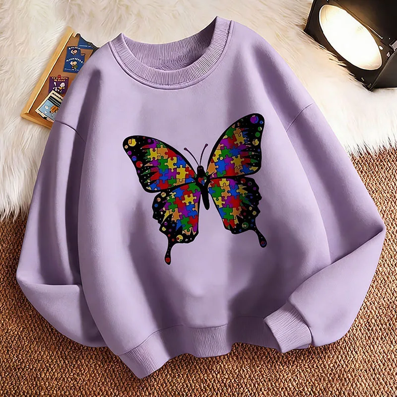 

Ретро-толстовка с принтом бабочек, модная готическая толстовка для мальчиков и девочек, повседневные худи, детские толстовки в стиле хип-хоп