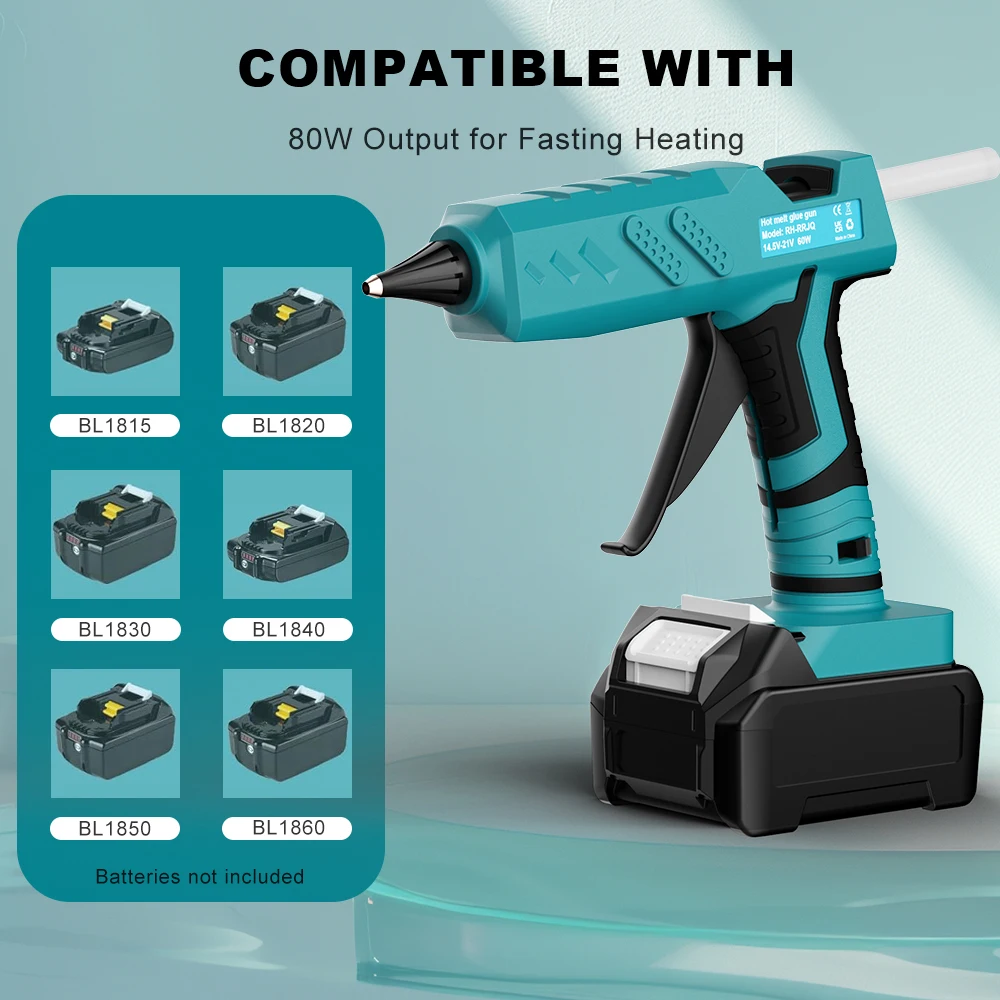 Bonacell Cordless Hot Melta Gun For Makita BL1830 18V Battery Li-ion BL1815 BL1840 BL1850 Power tool Accessories Glue Sticks