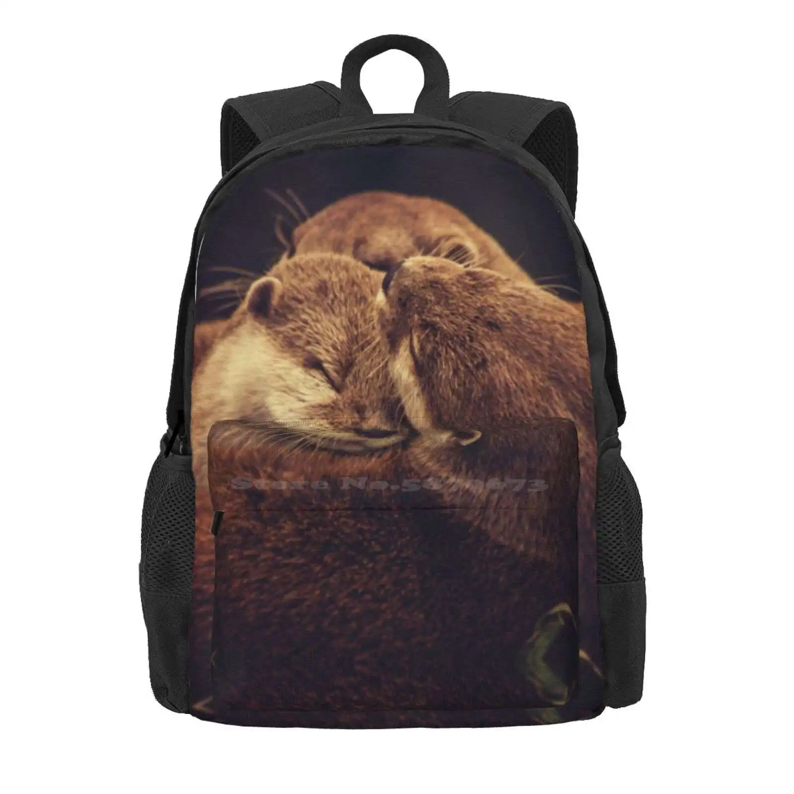 Otters Hot Sale Schoolbag Backpack Fashion Bags Otters Tarka Devon Torbay Torquay Zoo Living Coasts England English Riviera