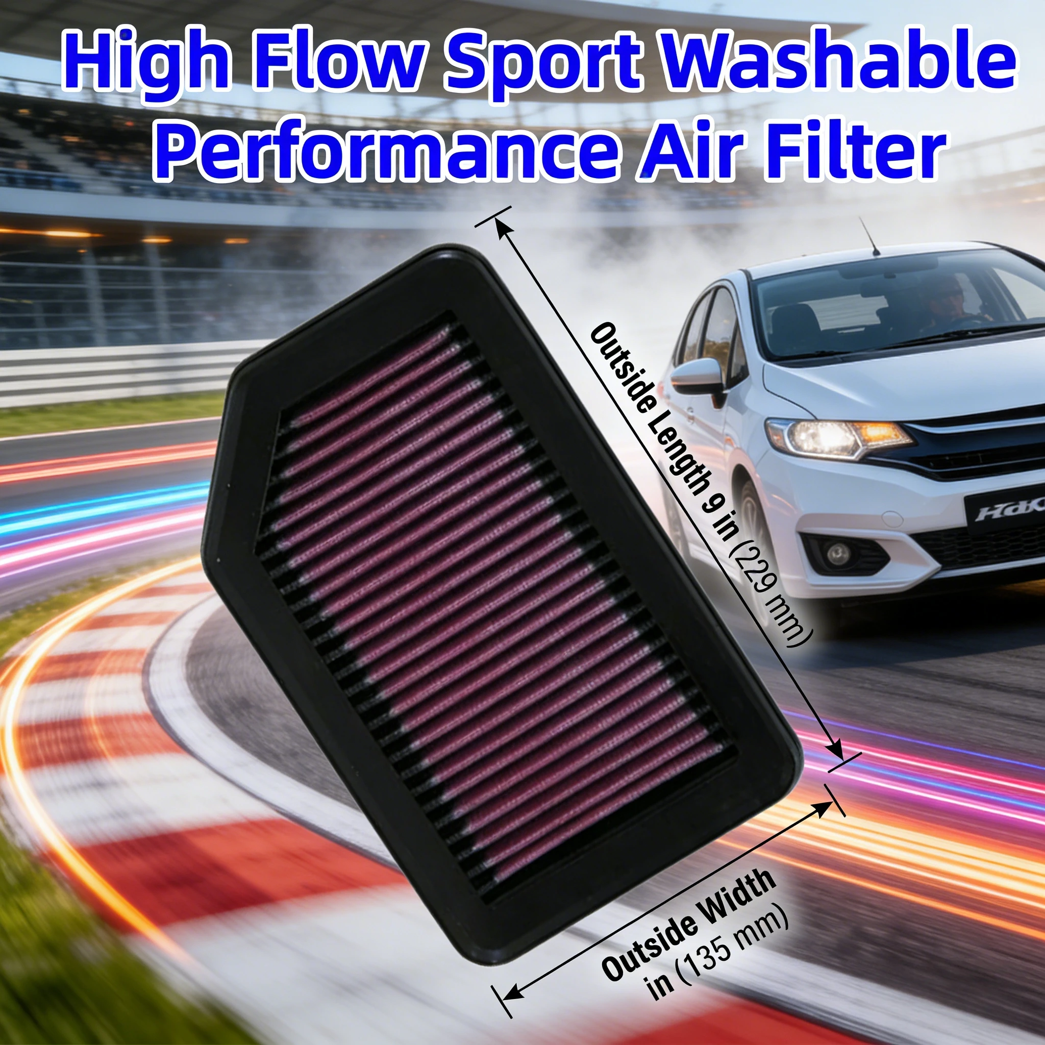 

For Honda City GM6 Amaze BR-V 1.2 1.5 L15 L12 2014-2019 High Flow Sport Washable Performance Air Filter 33-3030 1722055AZ01