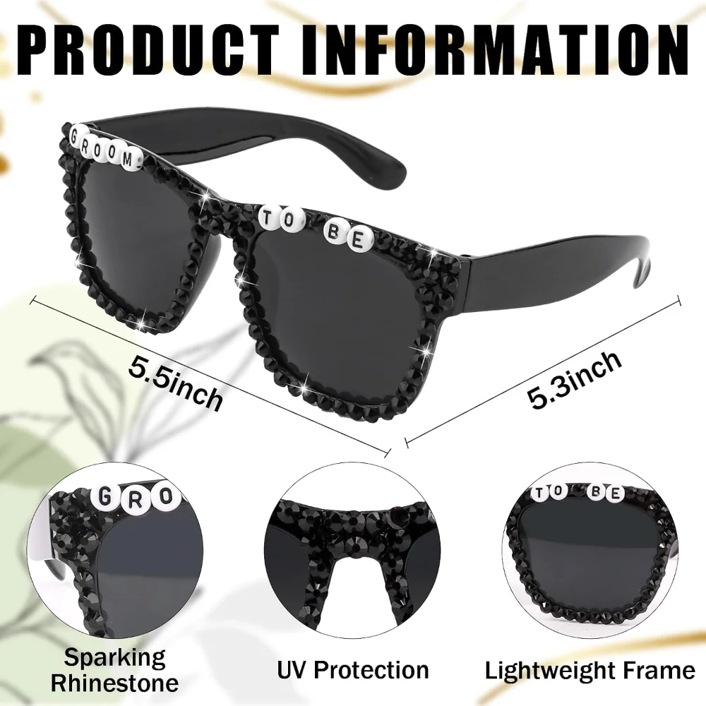 Braut- und Bräutigam-Sonnenbrillen für Hochzeit, Junggesellenabschied, Verlobungsfeier und Brautparty, Foto-Requisiten und Accessoires – Detail 3