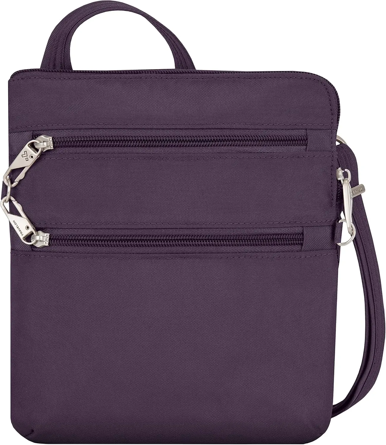 

Secure Slim Crossbody Bag with Double Zippers for Travel and Daily Use