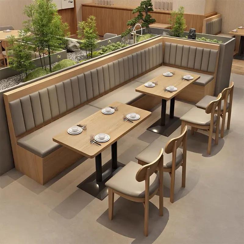 Custom restaurant booth one-stop design restaurant booth seat orange leather restaurant corner booth