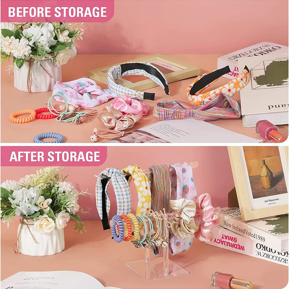 Organizer Headband Holder Jewelry Organizer Clear Display Stand For Girl Women Storage Rack 2/3 Tier High Quality