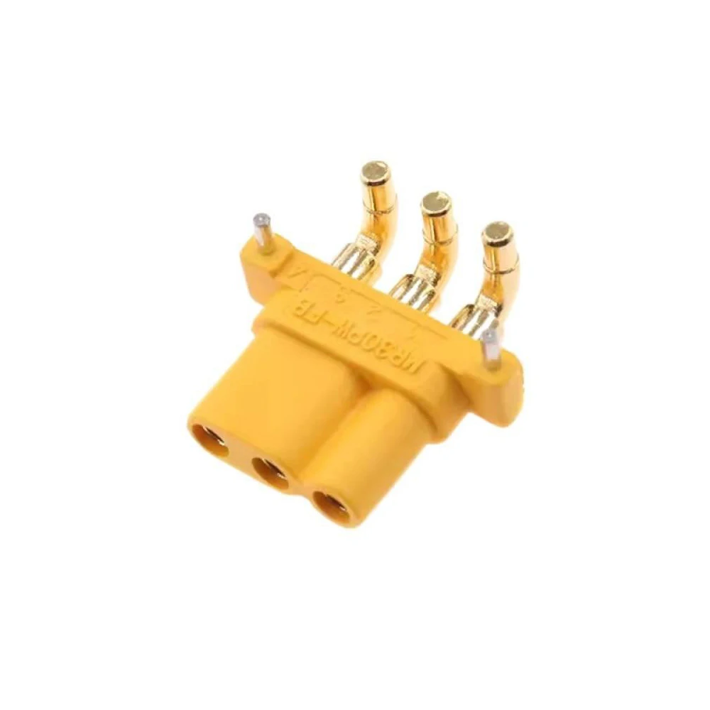 5Pcs MR30PW-M/F Battery Charging Connector DC500V 15A Gold-plating 3Pin Horizontal Curved Foot Male/Female Power Charging Plug
