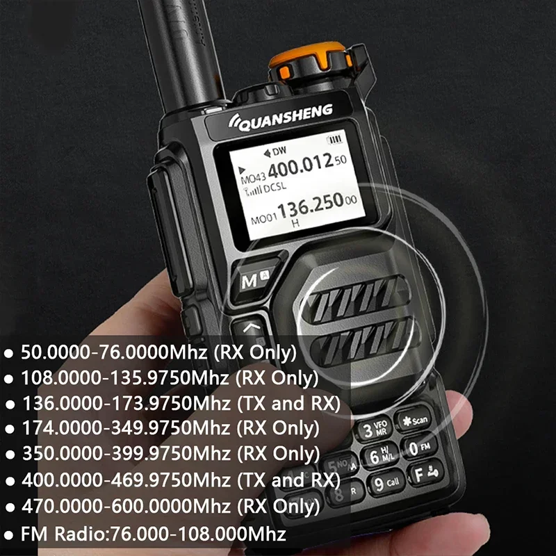 Quansheng UV K5 Walkie Talkie Two Way Radio 50-600 MHz FM Radio NOAA Scrambler /DTMF Amateur Wireless Frequency Copy UVK5 1-2PCS