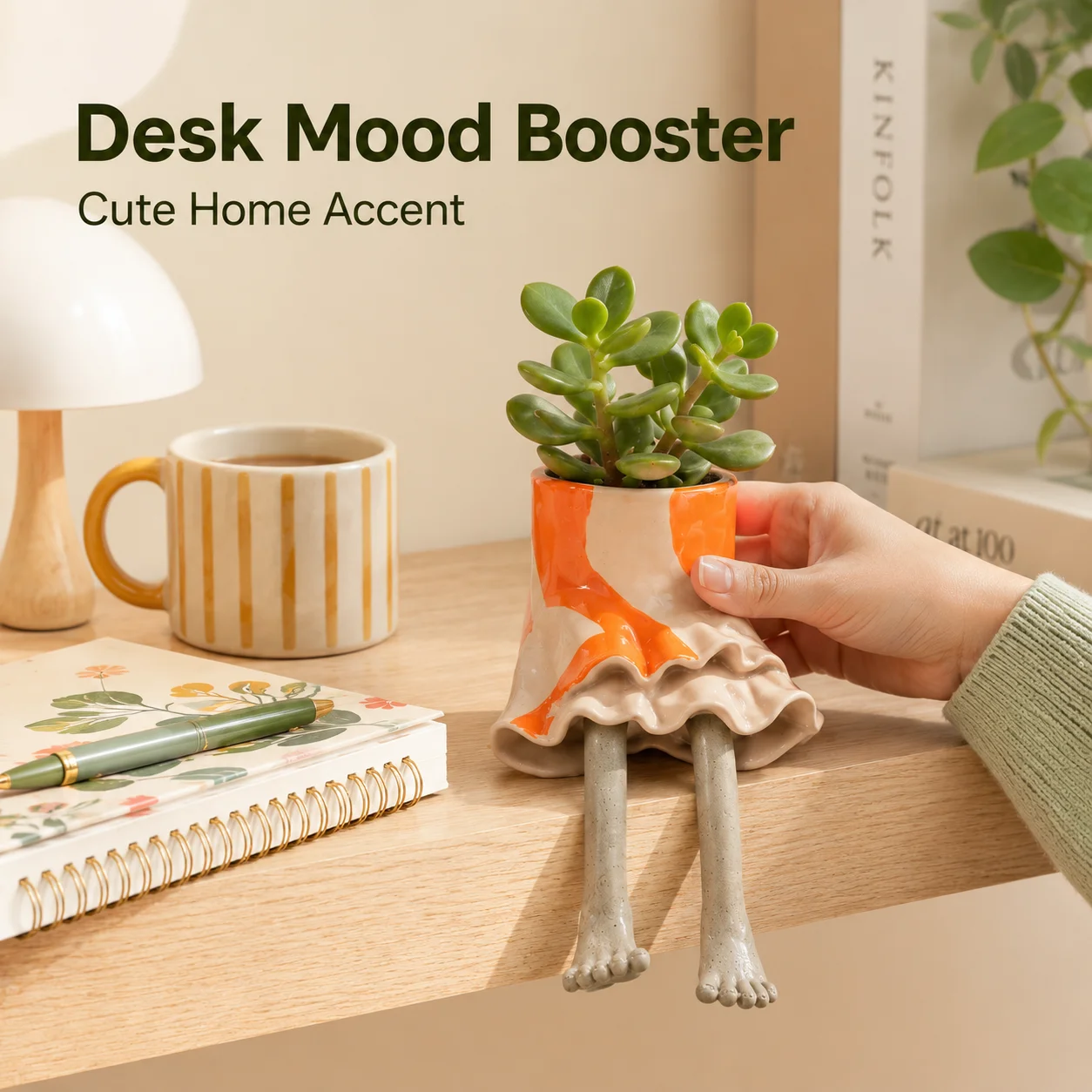 Nouveau pot de fleurs en céramique fantaisie avec pieds, jardinière mignonne en forme de robe en jean pour plantes succulentes, décoration de table ou d'étagère pour la maison ou le bureau, cadeau