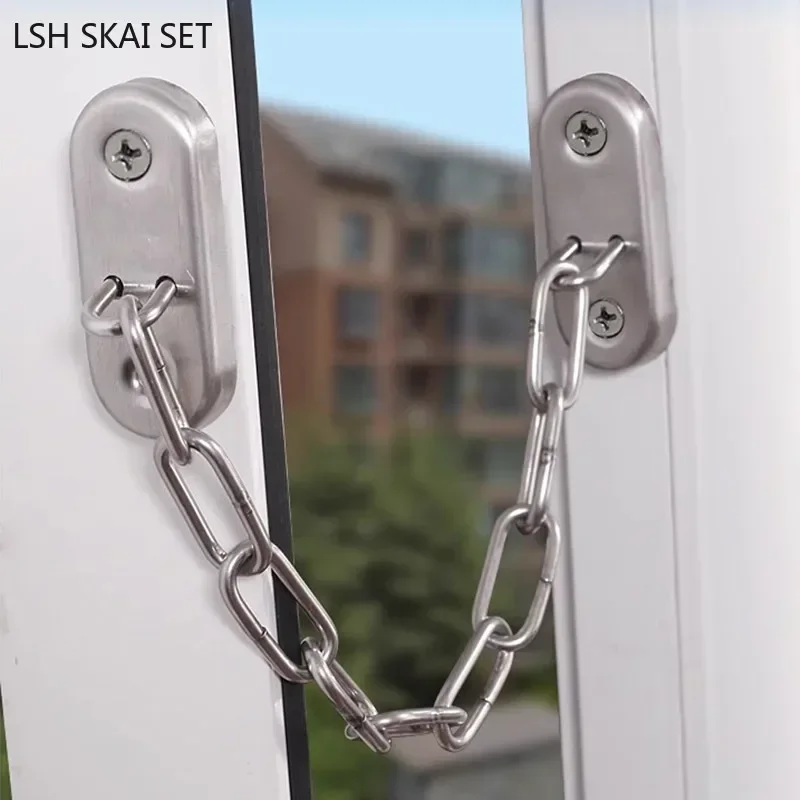 

Stainless Steel Door Chain Lock Casement Window Lock Limit Chain Hotel Hotel Window Anti-jump Baby Safety Lock Anti-fall Rope
