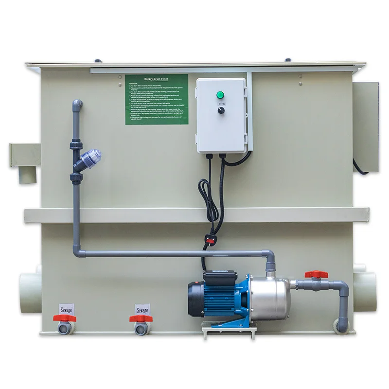 PM-100 Industrial Water Treatment Equipment 100m3/h Drum Filter Aquaculture Fish Farming Rotary Drum Filter for Koi Pond 100t