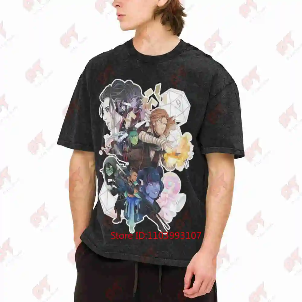 The Mighty Nein Oversized Harajuku Vintage Washed Tee Pure Cotton T-Shirt