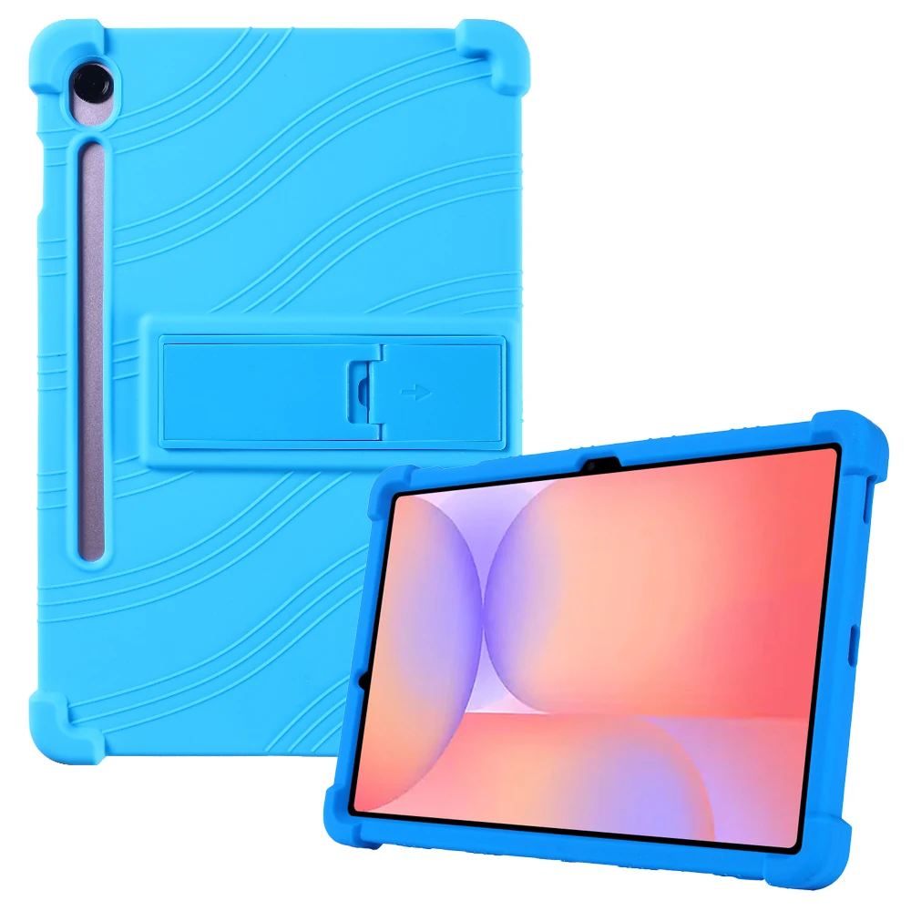

For Samsung Galaxy Tab S10 Lite Case Adjustable Kickstand Silicone Tablet Protective Cover - Baby Blue