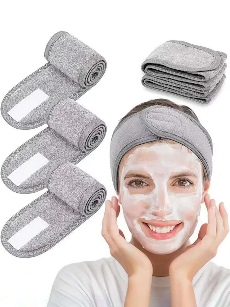 Women's Non-Slip Hair Band for Washing Face, Makeup & Yoga, Wide Velcro Headband for Shower, Facial, Spa