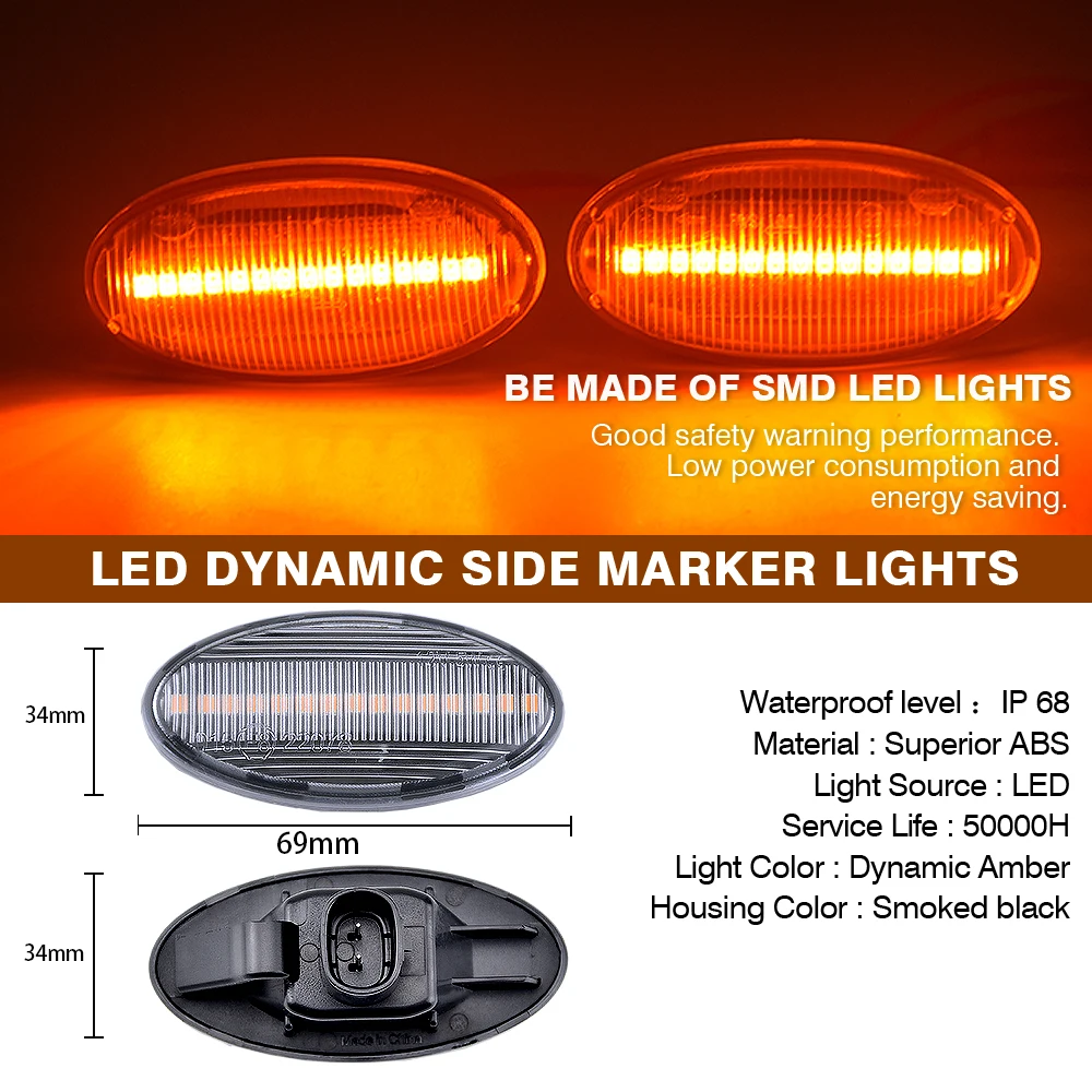 LED تدفق المياه ديناميكية بدوره إشارة ، مؤشر ضوء علامة الجانب ، الوامض لمازدا 2 2003-2014 ، مازدا 3 5 6 BT-50 MPV 99-05