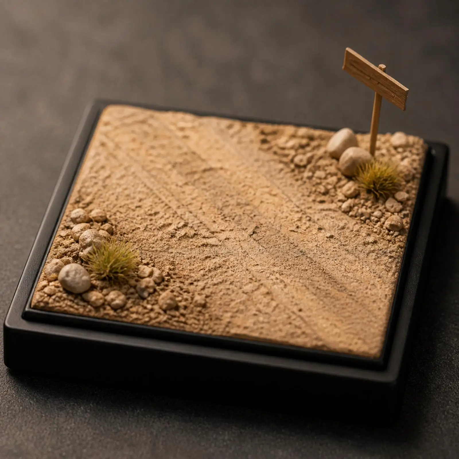 Mini Diorama Featuring Black Base Compact Micro Simulation Scene Baseplate