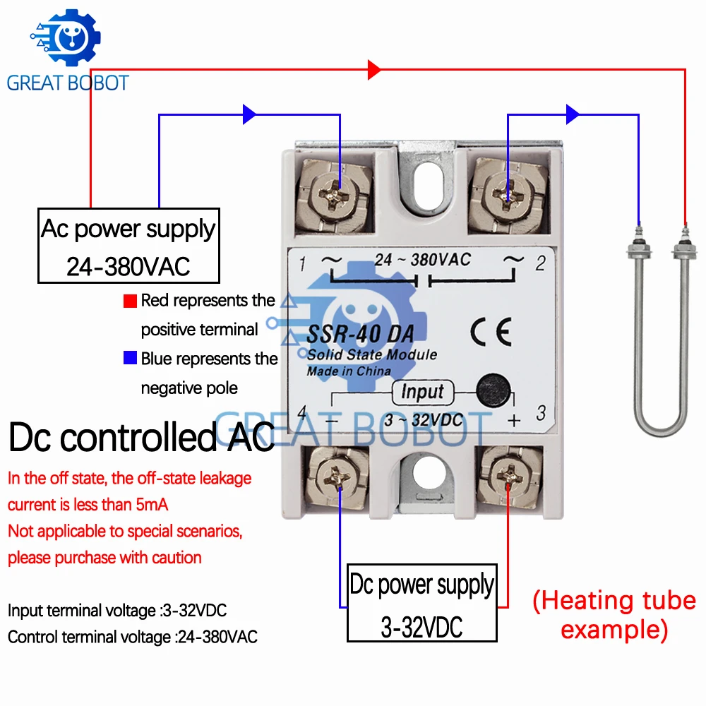 SSR-10DA/25DA/40DA/50DA DC to AC Solid State Relay