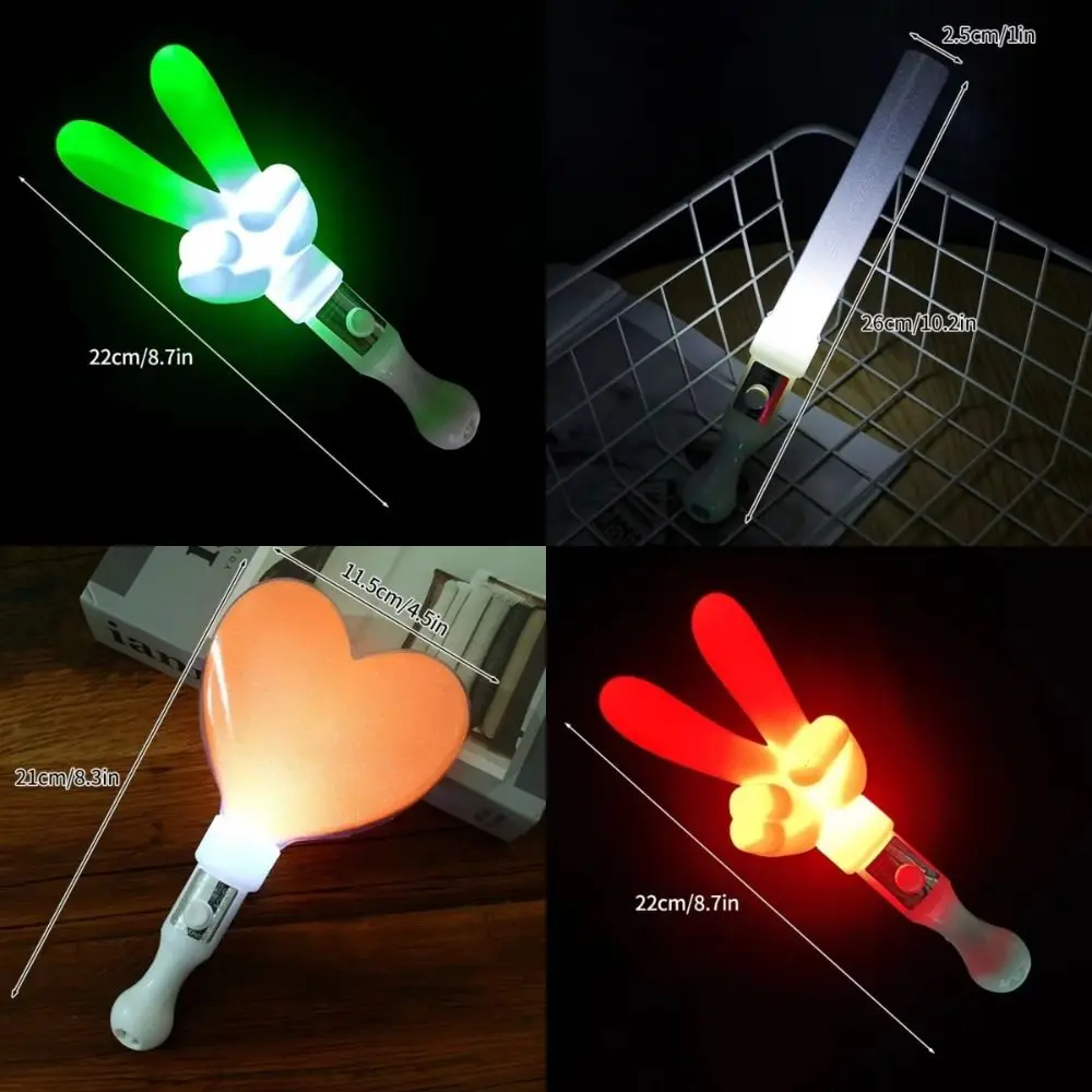Random Color Heart Star Lightstick Reusable Luminous Bar Kpop Glow Sticks Battery Operated Finger Lightstick LED Glow Stick