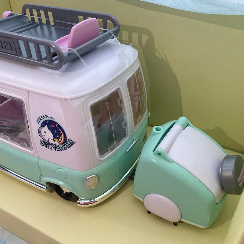 About 27cm Long BT21‘s Camping Car ABS PVC Material Simulation Model Holiday Gifts Christmas Gifts Toys For Kids