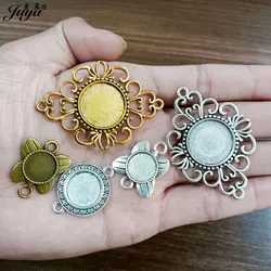 10pcs/lot 12/14/18mm Cabochon Connector Bases Tray For Jewelry Making DIY Handmade Bracelets Supplies Accessories
