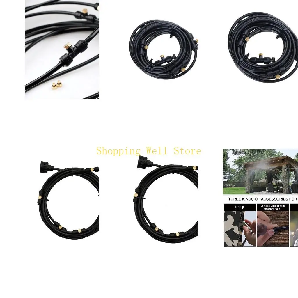 KX4B Outdoor Misting Cooling Sprays Line for Garden Rows with Hose Fitting for Home