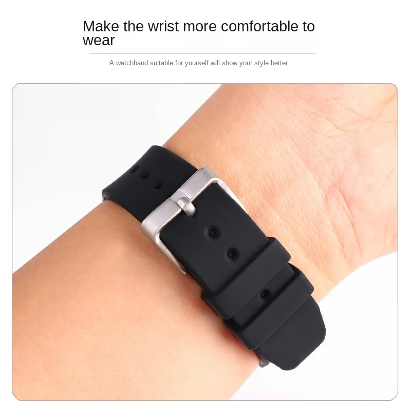 For Citizen Green Water Ghost AW1598 AI7009 BN0193 CASIO seiko silicone watchband 22mm rubber strap men's Pin buckle bracelet