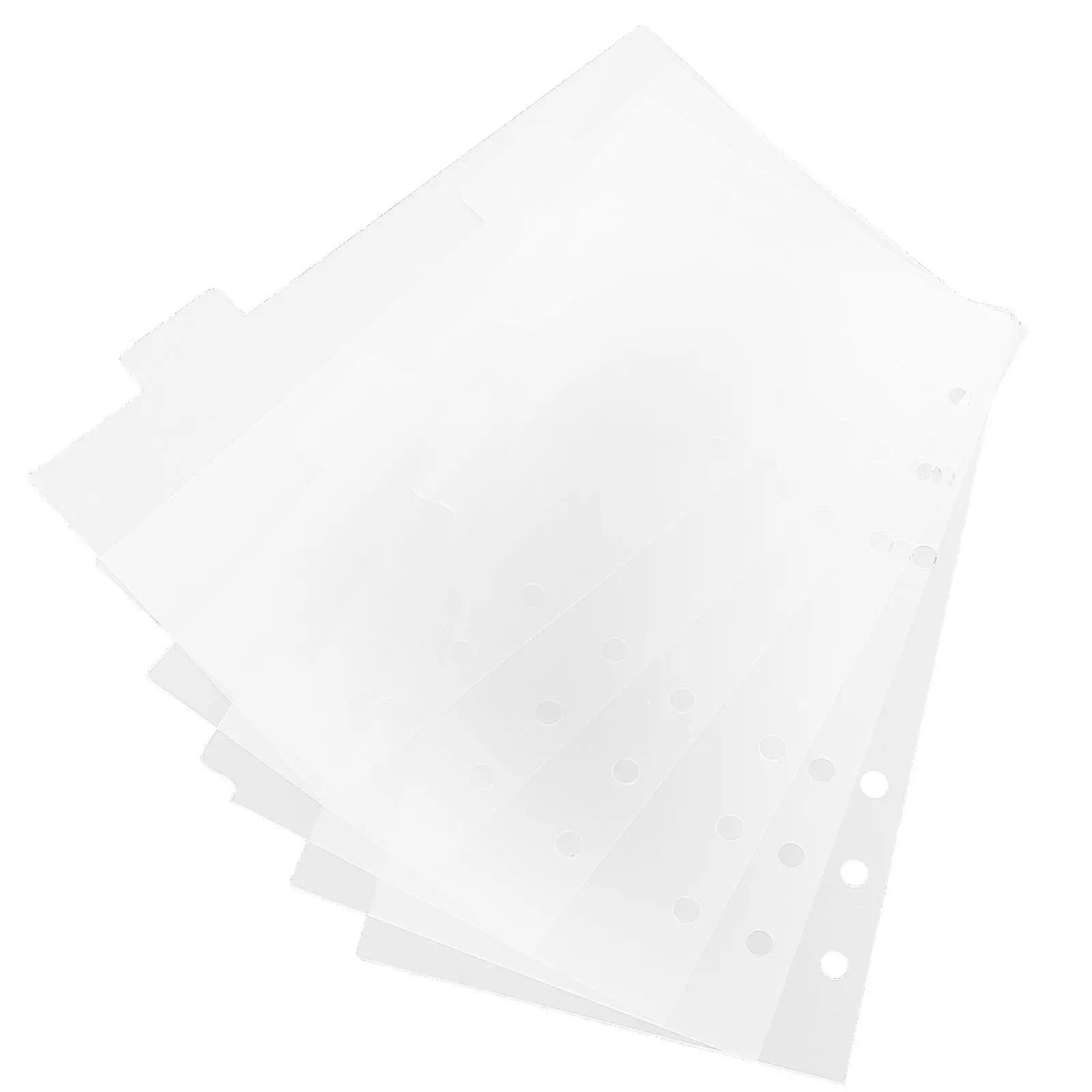 6Pcs A6 Acrylic Planner Divider Inserts Clear Tabs Transparent 6 Hole Binder Pages Reusable Index Separators for Notebooks