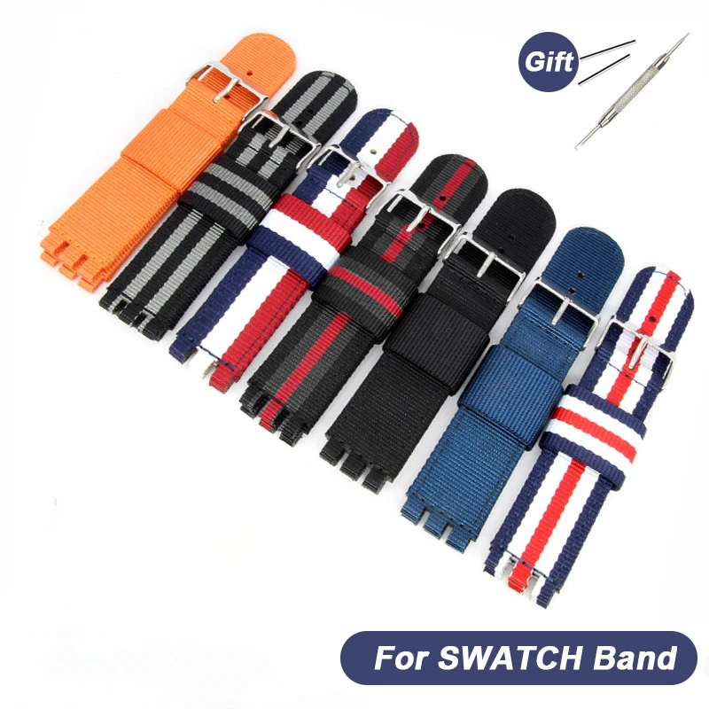 17mm 19mm 20mm Fabric Nylon Watchband for SWATCH Bracelet Wristband Replacement Women Men Watch Accessories Nylon Strap