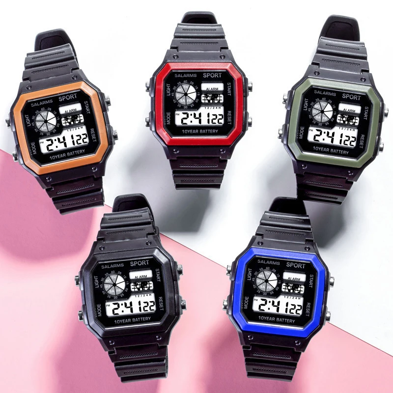 Reloj electrónico para estudiantes, cronógrafo Digital LED Multicolor, deportivo, resistente al agua, regalo de cumpleaños para niños