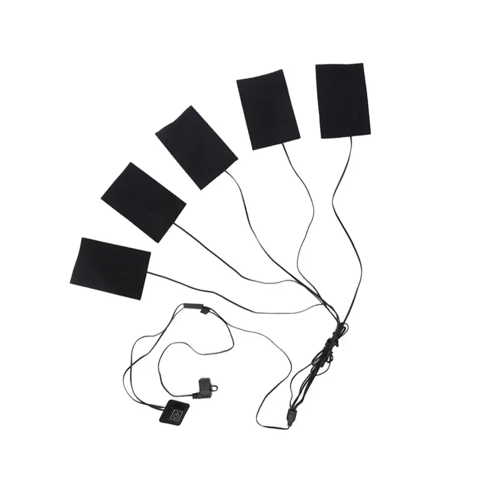 

5 In Heating Vest Black Pad Headted One for Five Cloth Electric Pads USB Bed Sheet