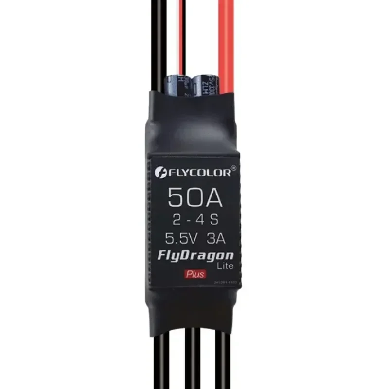 RoRusDParts1Flycolor FlyDragon Lite Plus 2-4S 3-6S 20A-50A Brushless ESC For RC Airplane & FPV Drones 5V 2A-3A BEC Accessory