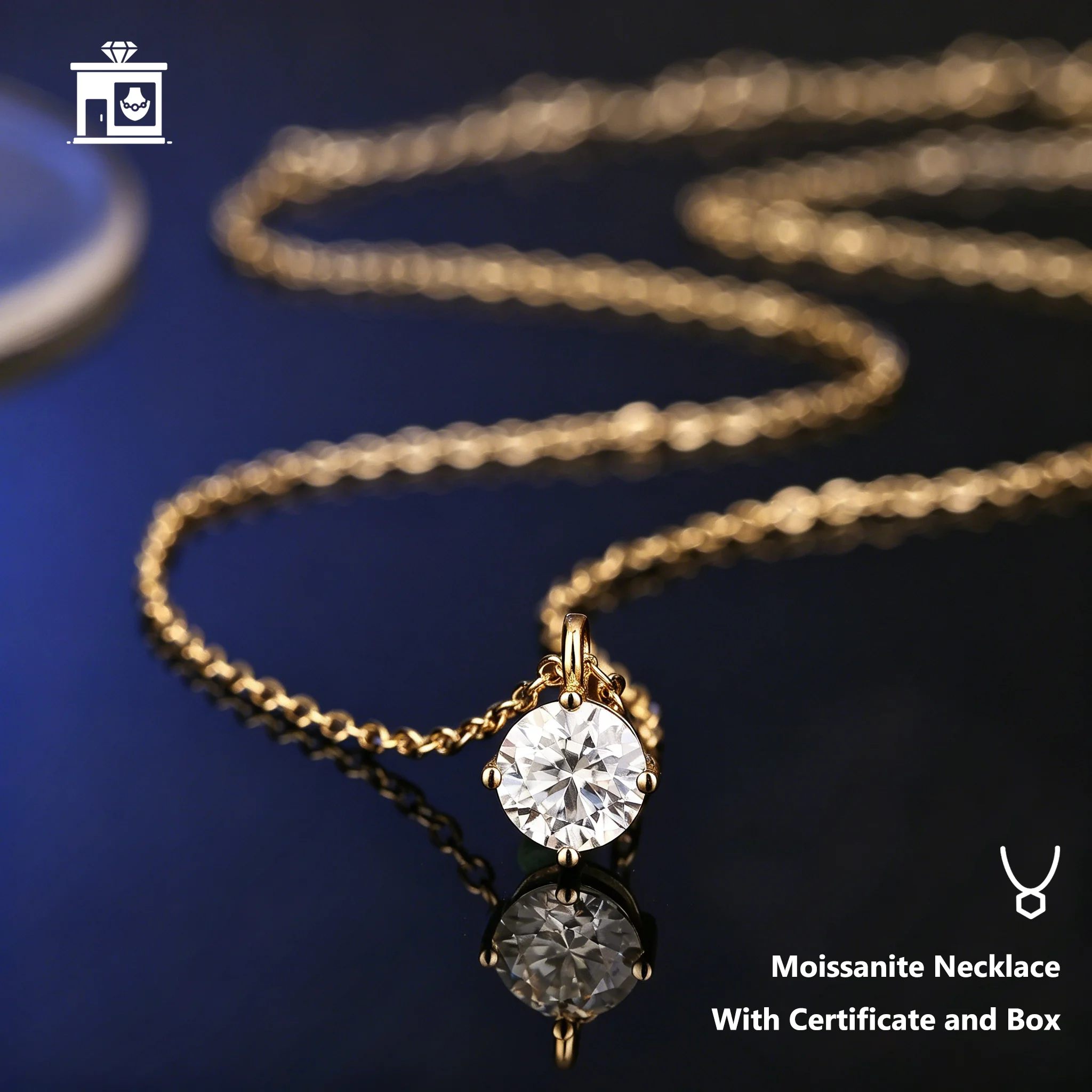 S925 Silberkette mit GRA-Zertifikat Moissanit für Damen und Herren als Geschenk für Jahrestag, Hochzeit, Verlobung – Detail 11