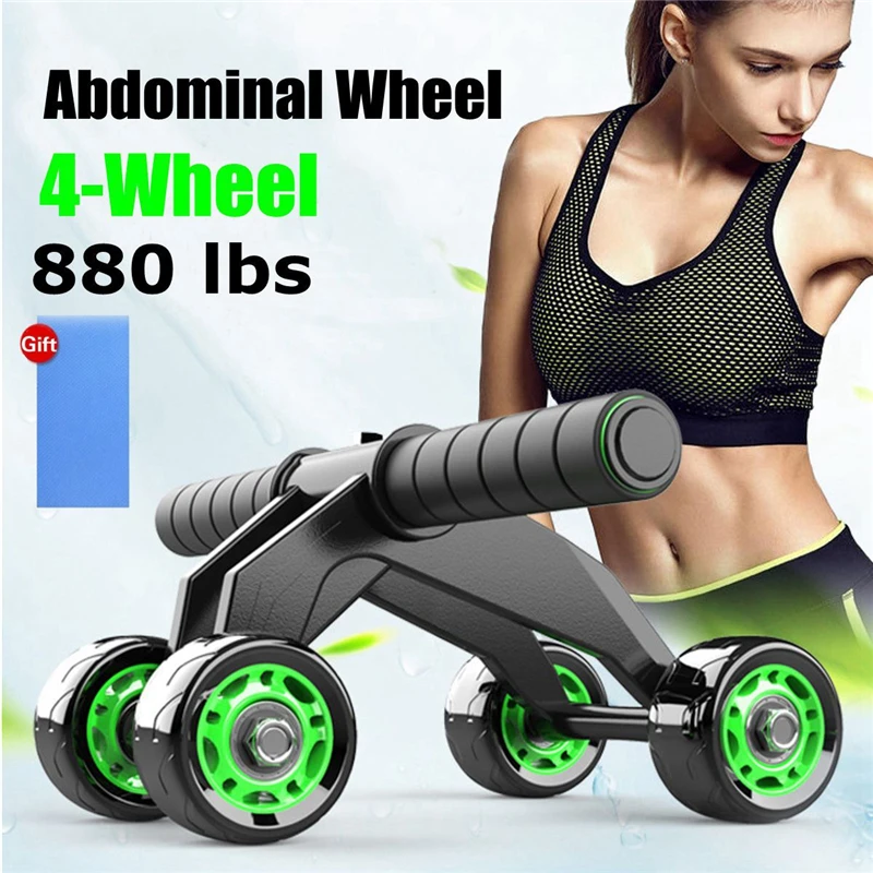 

Four Wheeled Abdominal Wheel Ab Roller Non-slip Arm Waist Exercise Core Workout Muscles Training Body Building Fitness Equipment