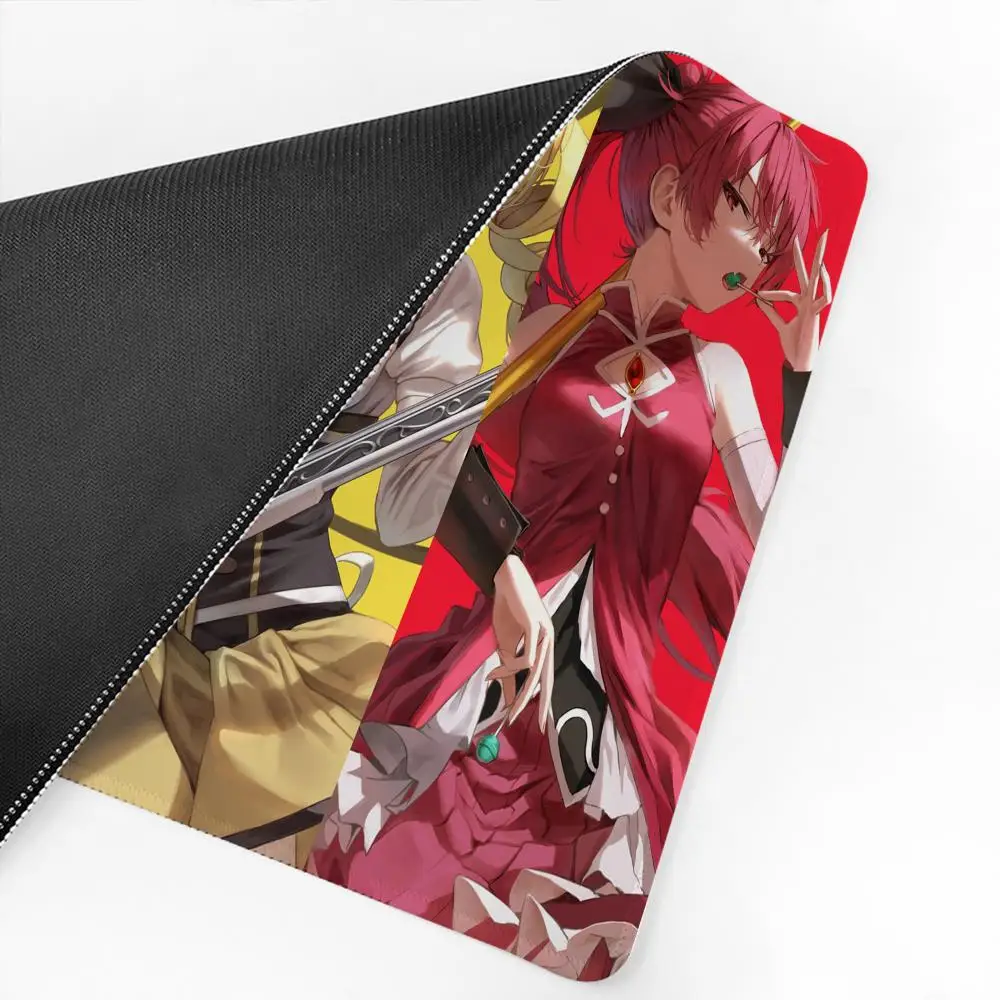 Alas Mouse Gaming besar, Mouse Pad tebal Keyboard komputer, alas meja Anime Puella Magica