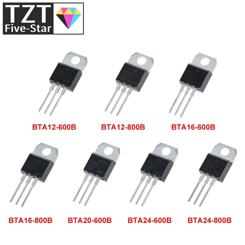 10pcs Bta12-600b Bta12-800b Bta16-600b Bta16-800b Bta20-600b Bta24-600b Bta24-800b Transistor To-220 To220