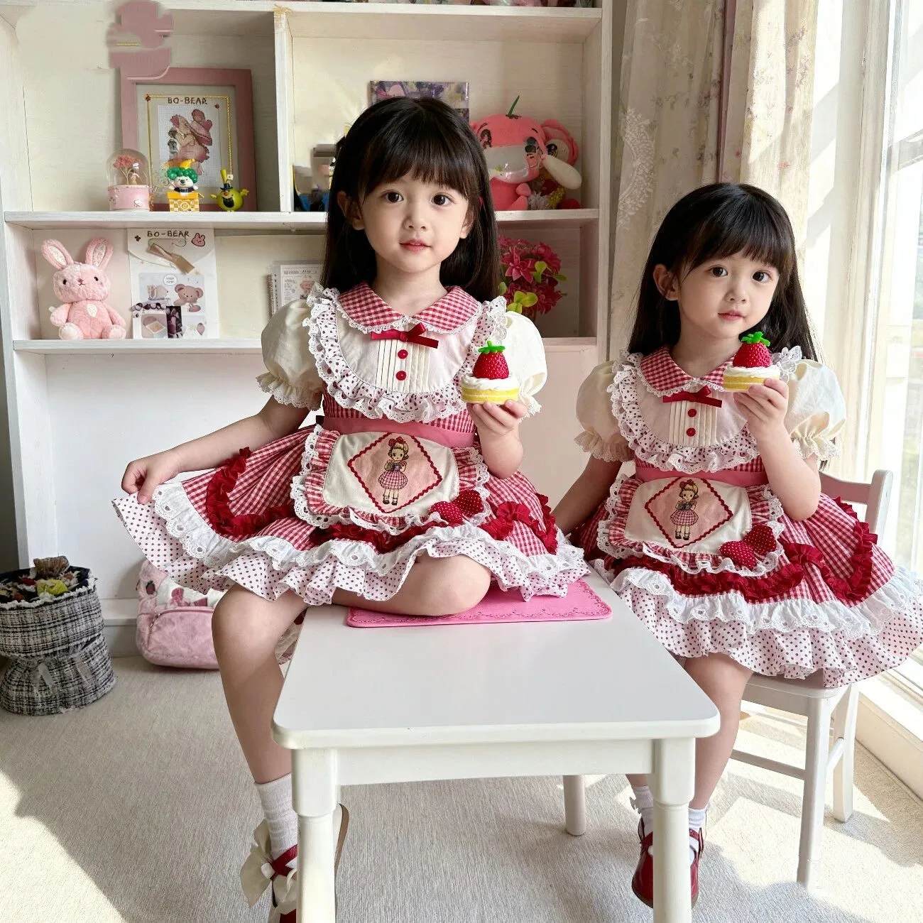 Girls' Dress Summer New Style Children's Princess Style Sweet Dress Baby Lolita Puff Skirt