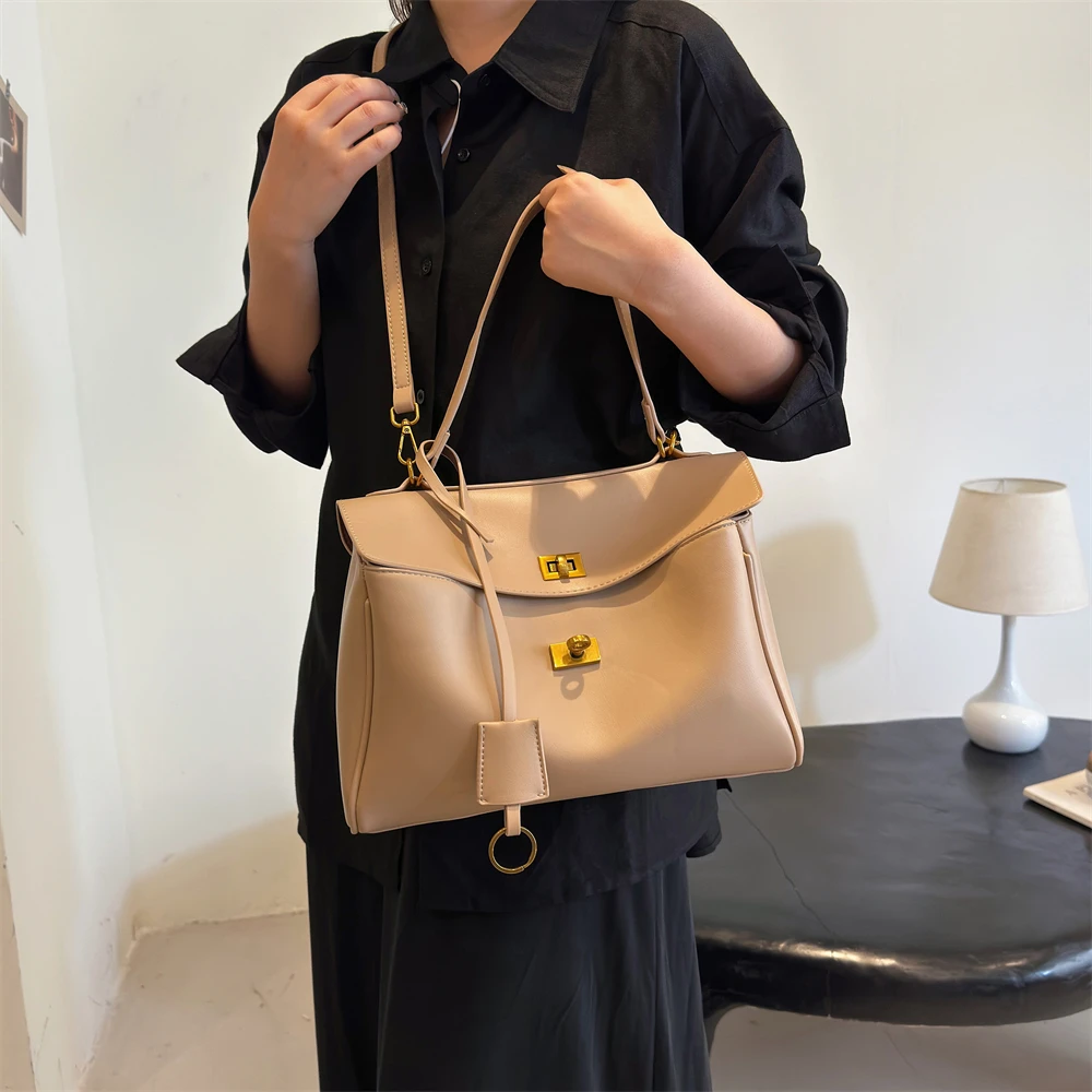 handtasche damen taschen luxus designer Marken-Umhängetaschen, luxuriöse Damen-Umhängetaschen aus weichem PU-Leder, einfarbig, große Kapazität, Shopper-Taschen, 2025, neueste Luxus-Designer-Handtaschen – Detail 5
